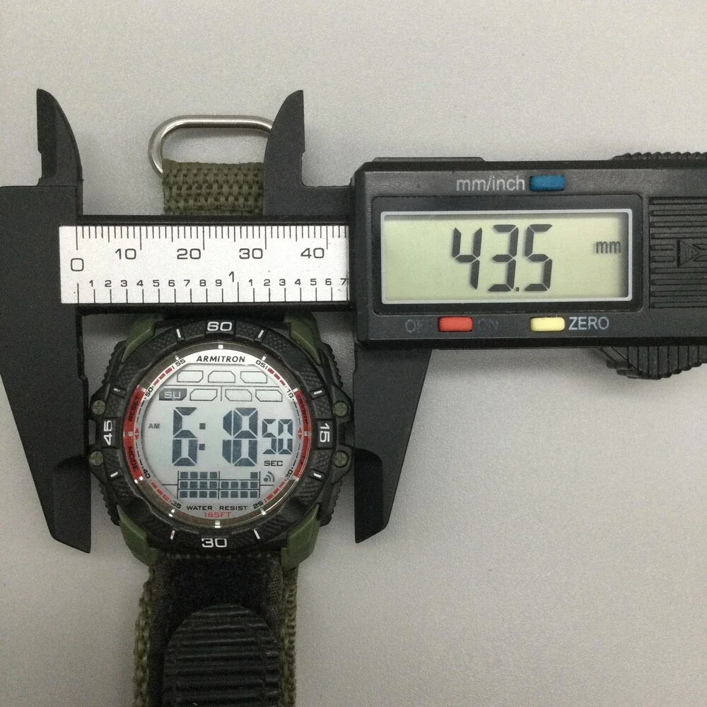 Armitron Pro Sport Mens Watch 44mm Digital Green Nylon Backlight 50m WR Alarm